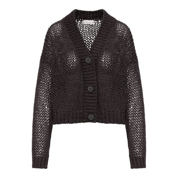 Roberto Collina Women Cropped Cardigan In Perforated Knit